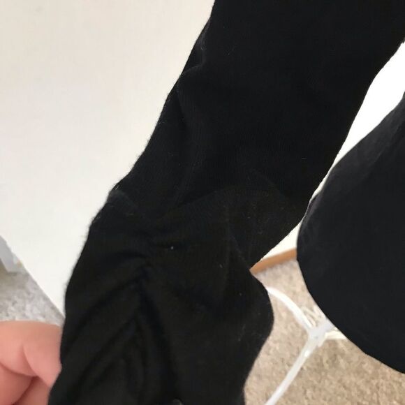 Express black ruched sleeve sweater size small - Picture 3 of 13